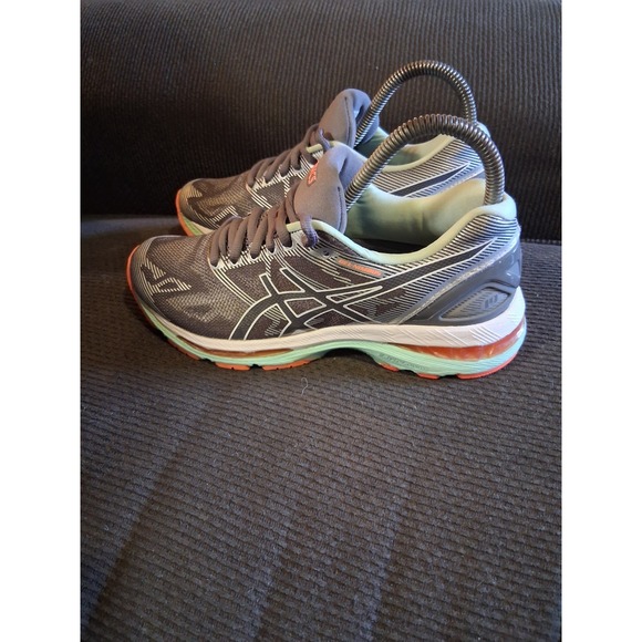 Asics Shoes - ASICS Gel Nimbus 19 Womens Grey Seafoam Coral - Woman's‎ Size 6.5 Shoes Sneakers
